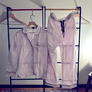 Vintage J. Crew pajama set in light pink.